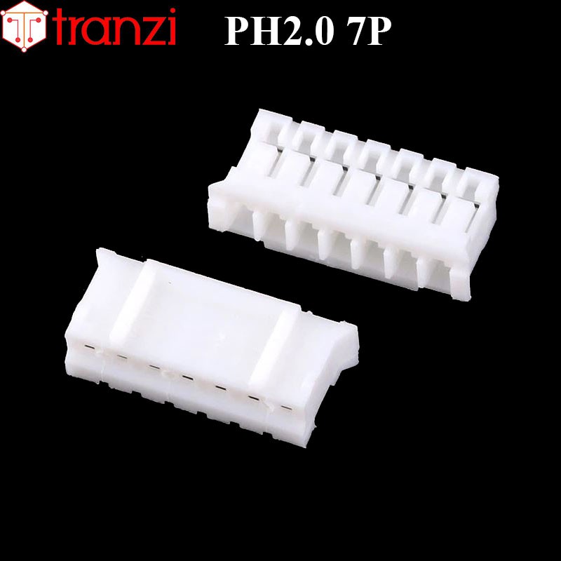 Vỏ header 2.0mm PH2.0 7P 7mm trắng - túi 50 cái