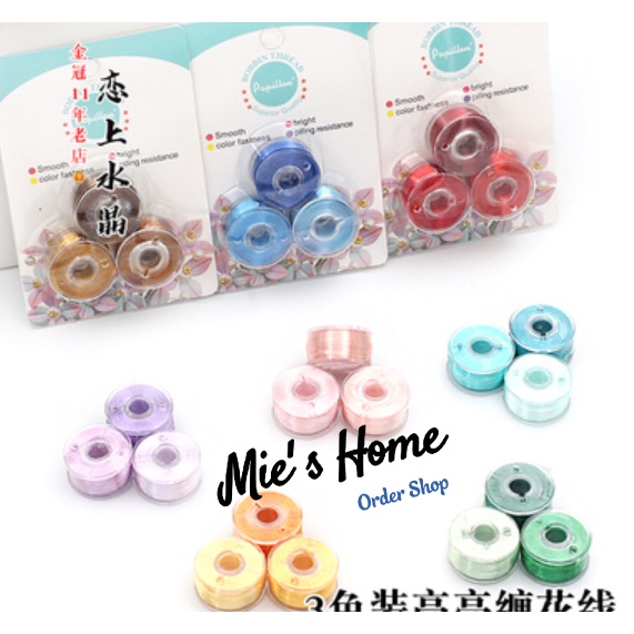 Chỉ TƠ BÓNG NHẬT BẢN SAKURA - CHỈ Thêu thủ Công  TƠ CAO CẤP- COMBO MÀU NHƯ HÌNH- CUỘN 50 M -MIE Handmade Shop