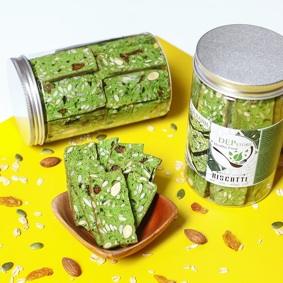 3 Hương Vị Bánh BISCOTTI Nguyên Cám Đẹp Store - Bánh Ngũ Cốc Nướng Ăn Kiêng Không Đường