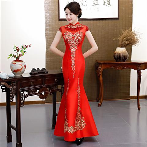 Hàng Mới Về Đầm Sườn Xám Đuôi Cá Dáng Dài Thời Trang 2019 Dành Cho Nữ