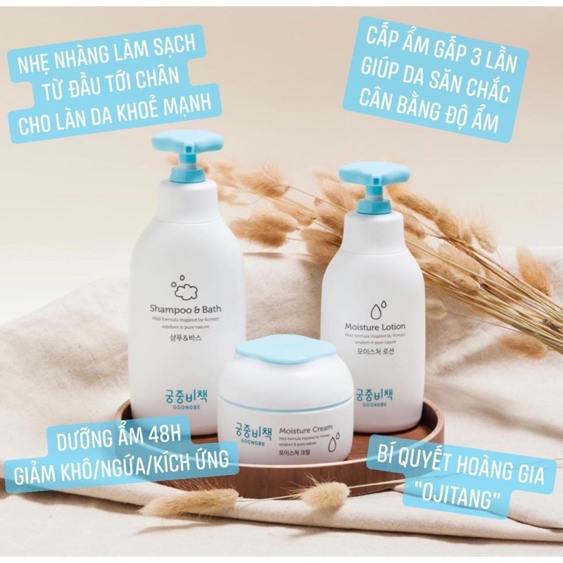 &lt;mini set&gt; SỮA TẮM GỘI DƯỠNG ẨM GOONGBE SHAMPOO&amp;BATH/MOISTURE LOTION/MOISTURE CREAM 0M+