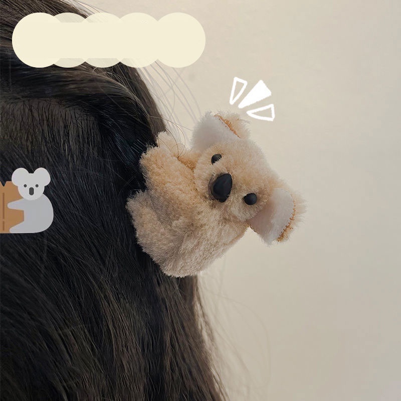 Kẹp Tóc Hình Gấu koala Bằng Lông Nhung Dễ Thương Xinh Xắn