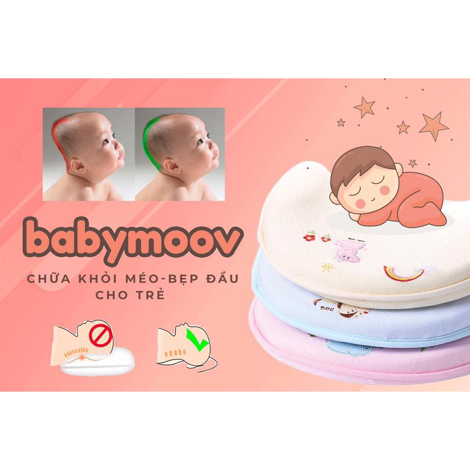 Combo 2 Gối cao su non Babymoov chính hãng 2019 ( Gối chống méo đầu, nghẹo cổ, chống ngạt cho trẻ sơ sinh )