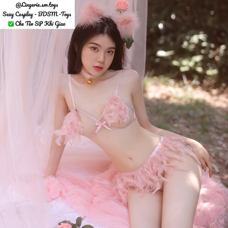 Fox Fairy FM6999 - Cosplay Nàng Hồ Ly Quyến Rũ Trong Set Nội Y Lông Vũ Bay Bổng @lingerie.sm.toys | BigBuy360 - bigbuy360.vn