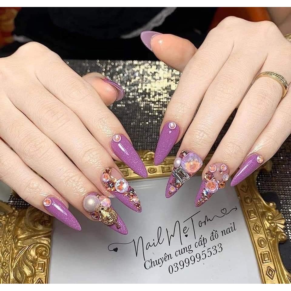 Đá Chân Keo, 34 mẫu Đá trang Trí Móng, Đính Móng, Nail Art