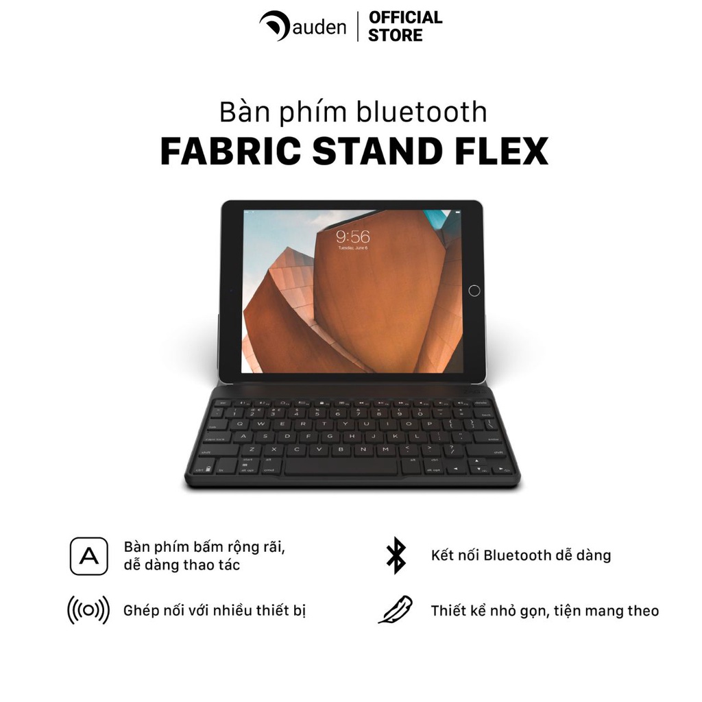 Bàn phím ZAGG 7 màu Backlit Keyboard Fabric Stand Flex Hàng chính hãng