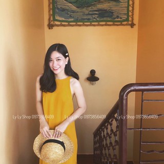 Đầm MiDi Nơ Lưng Vàng / Đen M01