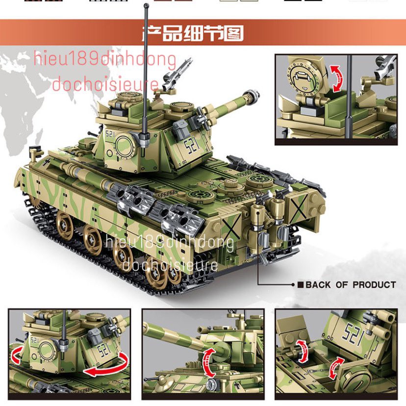 Lắp Ráp Xếp Hình non Lego City SY0108 : Xe tank PZ Panther V panzerkampfwargen 858 mảnh