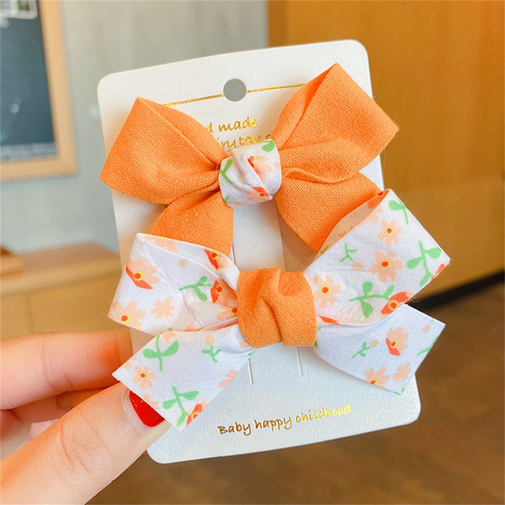 Kẹp tóc Bear Leader hình nơ bằng vải dễ thương cho bé gái