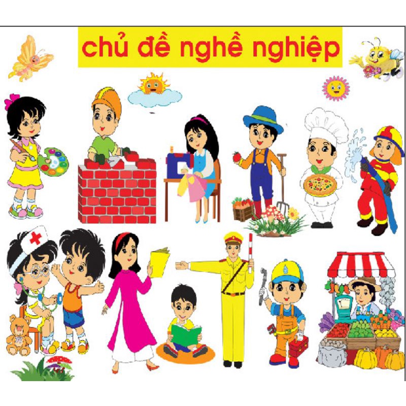 Tranh góc mầm non theo chủ đề nhiều chi tiết như ảnh