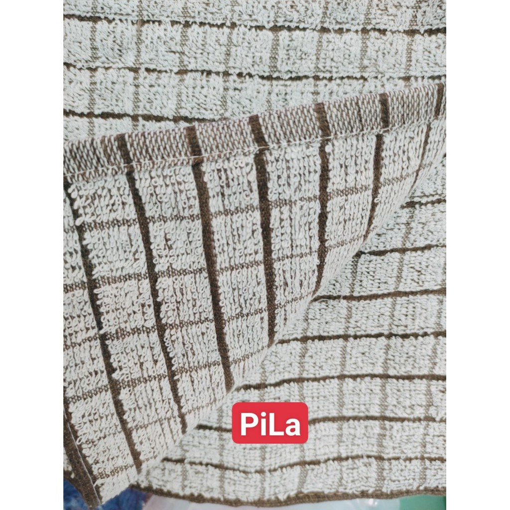 Khăn Lau Bếp Cotton Vuông SỌC CARO Nâu 30x30 Thấm Rút Nước