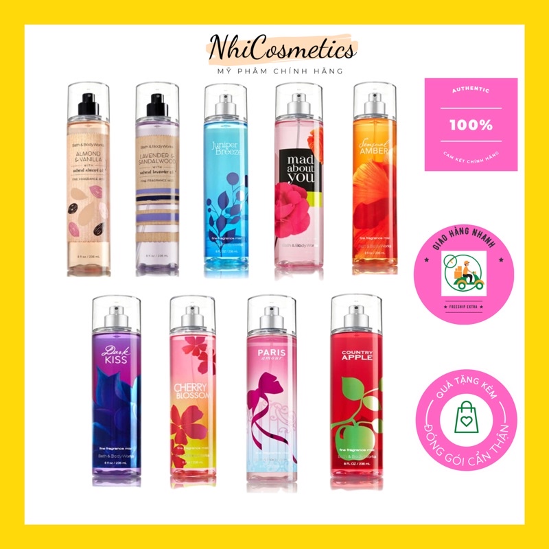 Xịt thơm toàn thân Bath&Body Works Fine Fragrance Mist 236ml của Mỹ