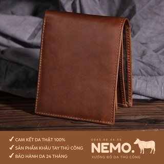 [Ví handmade] Ví ngắn nhiều ngăn da bò thật 100%