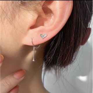 Khuyên tai bông tai tim đá dài bất đối xứng I 2 GIRLS ACCESSORIES I