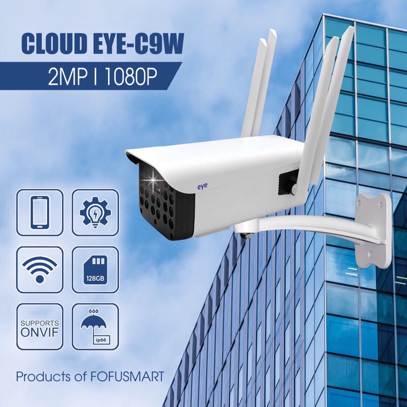 Camera IP Wifi Ngoài Trời 20 Led EYE C9W 1080P có màu ban đêm