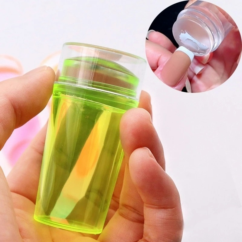1 Bộ Dụng Cụ In Hình Lên Móng Tay Bằng Silicone Trong Suốt