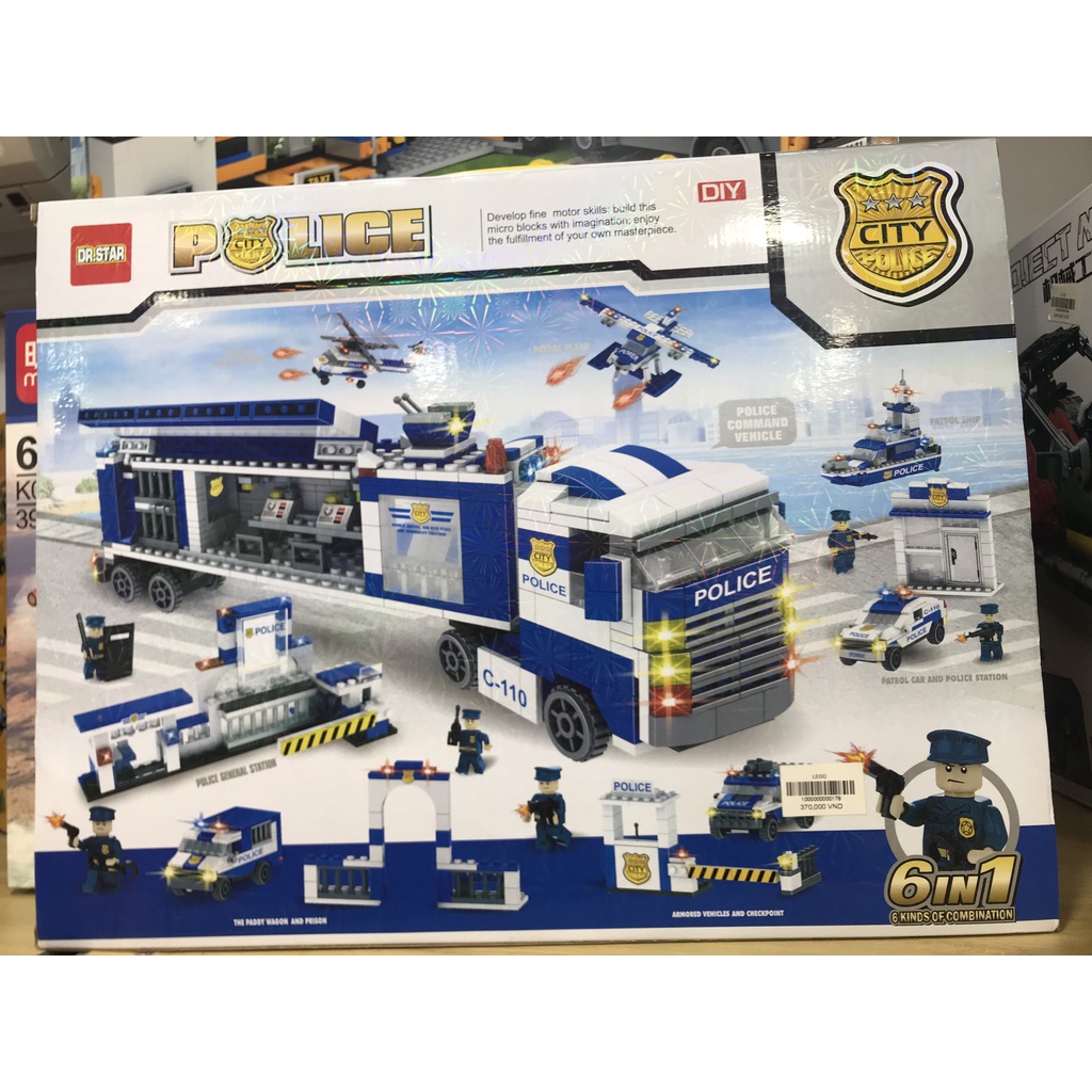 BỘ ĐỒ CHƠI XẾP HÌNH CẢNH SÁT, Lắp Ghép Oto, Robot, Lắp Ráp Xe Swat, Trực Thăng, Máy Bay