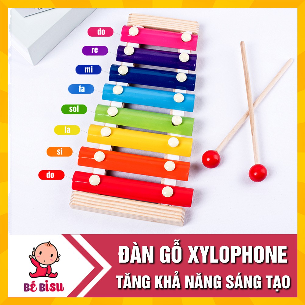 Đồ chơi đàn gỗ Xylophone 8 Quãng Cho Bé ( Loại Thường)