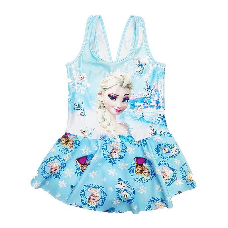 Bộ Đồ Bơi Một Mảnh In Hình Công Chúa elsa Xinh Xắn Cho Bé Gái akku