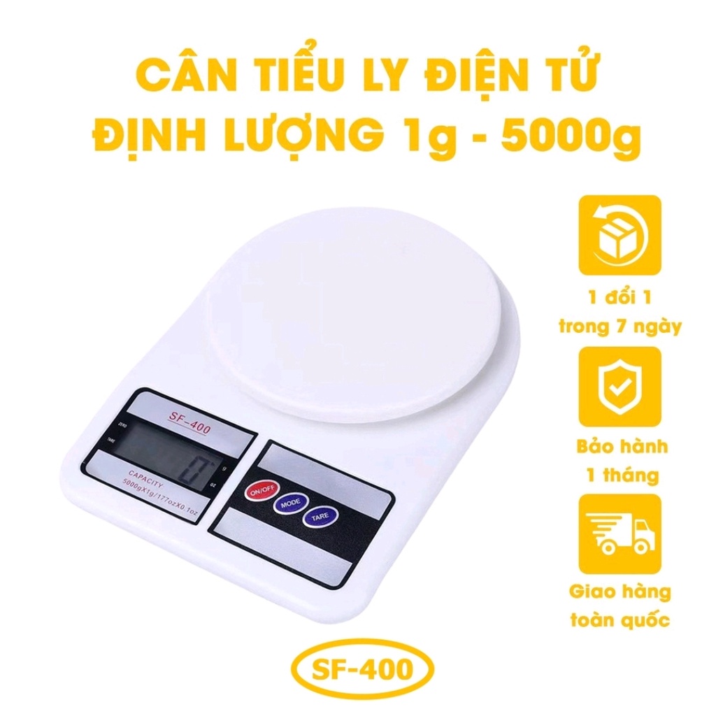 Cân Tiểu Ly Thực Phẩm, Cân Điện Tử Làm Bánh Nhà Bếp Định Lượng 1Gr - 3KG- 5KG