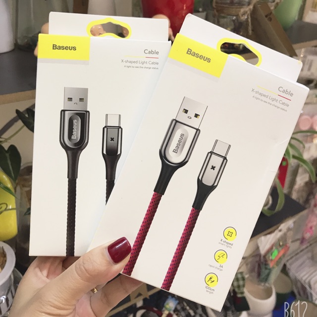 Cáp sạc nhanh S8/S8+,S9/S9+, Note8,Note9 Chuẩn BASEUS X-Shaped Light