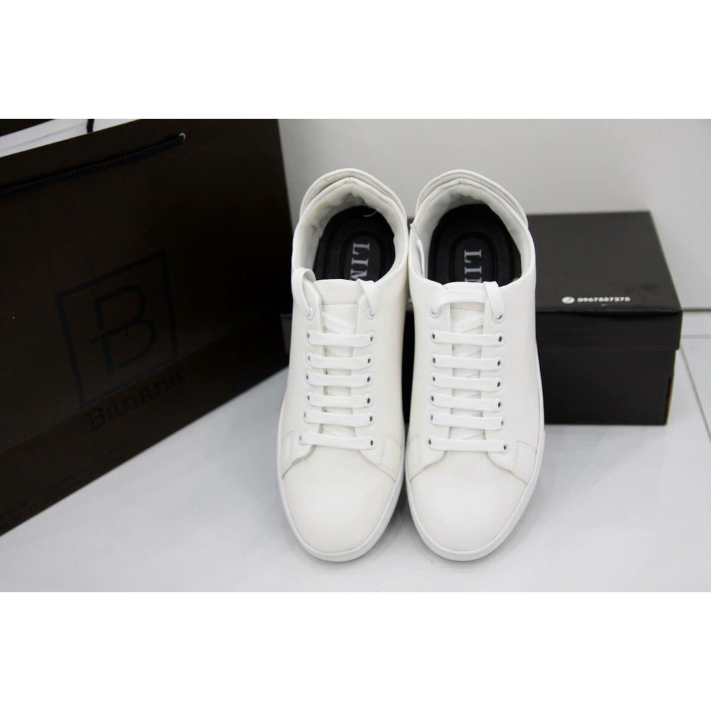 Giày thể thao nam | TĂNG CHIỀU CAO | Màu trắng da sần Pu mới nhất 2021