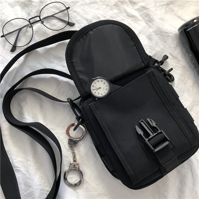 Túi đeo chéo mini bag 1 khóa bấm cá tính kiểu dáng Unisex | BigBuy360 - bigbuy360.vn