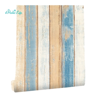 Decal dán tường giả gỗ phong cách địa trung hải 3d x 6m