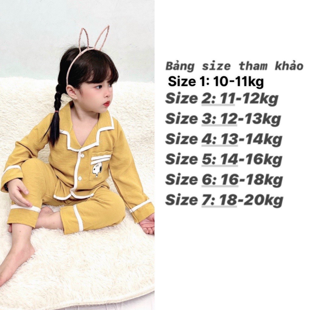 Bộ dài Pijama đũi chất mềm mát in hình snoopy đáng yêu cho bé ảnh thật RIo chụp hàng có sẵn kèm video