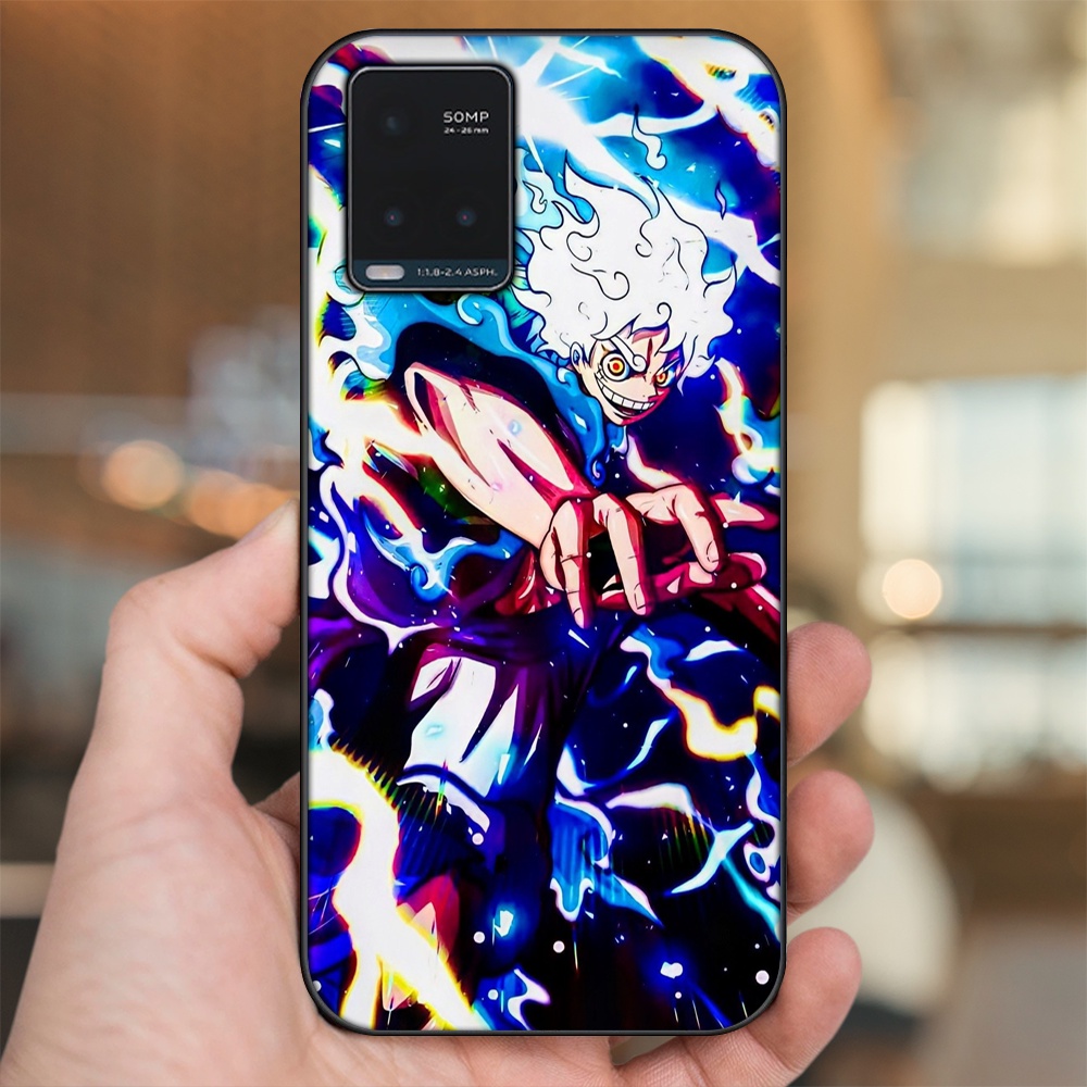 Ốp lưng Vivo Y21s, Y33s viền đen in hình Luffy One Piece