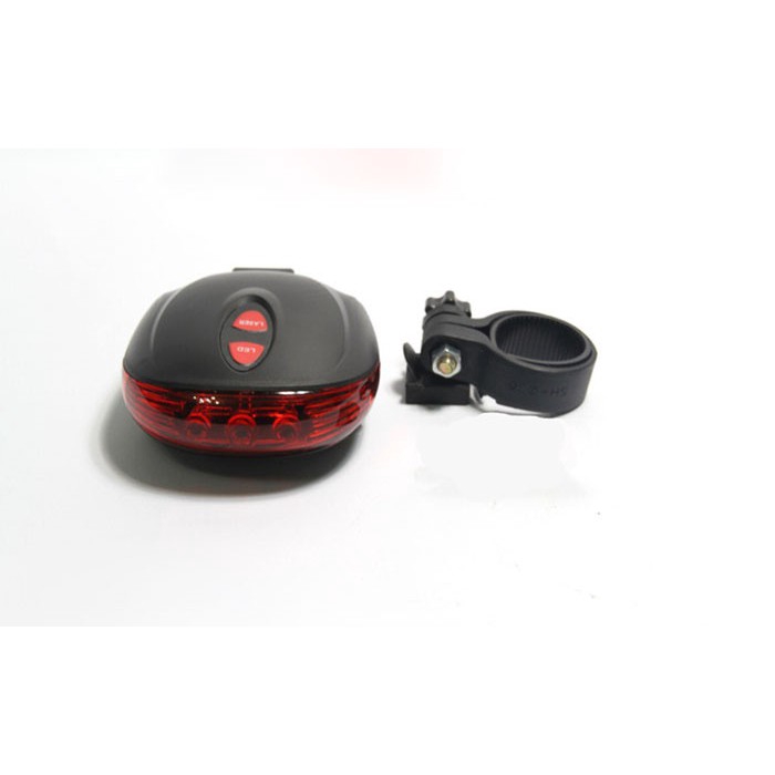 Đèn Chiếu Hậu Xe Đạp 2 Tia Laser Màu Đỏ Chùm Sáng Và 3 Đèn LED