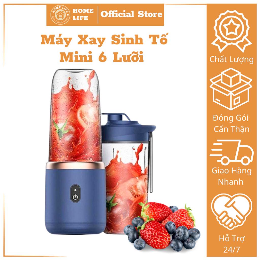Máy Xay Sinh Tố Mini LIFE HOME Cầm Tay 6 Lưỡi 300ML Siêu Nhỏ Gọn, Máy xay cầm tay mới nhất 2023 MXSTM_1