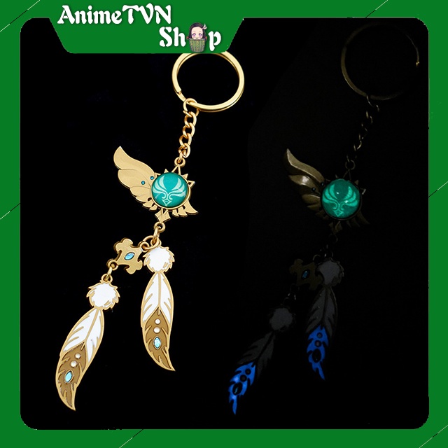 Móc khóa hợp kim 7 nguyên tố Vision trong Game Genshin Impact - kiểu dáng 3 vùng đất