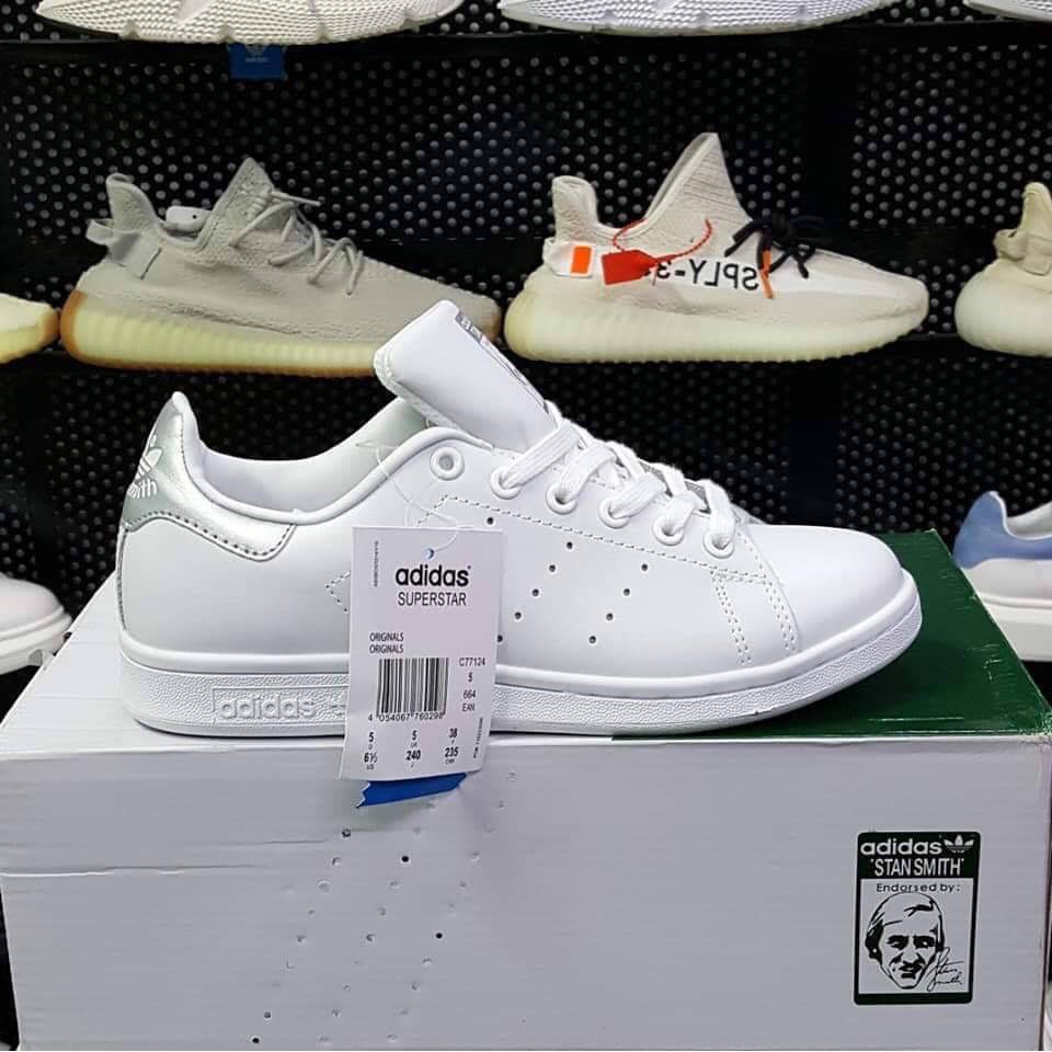 ⚡SIÊU RẺ ⚡Giày STAN SMITH  Trắng gót BẠC giày thể thao nam nữ giày sneaker mã SF279-88