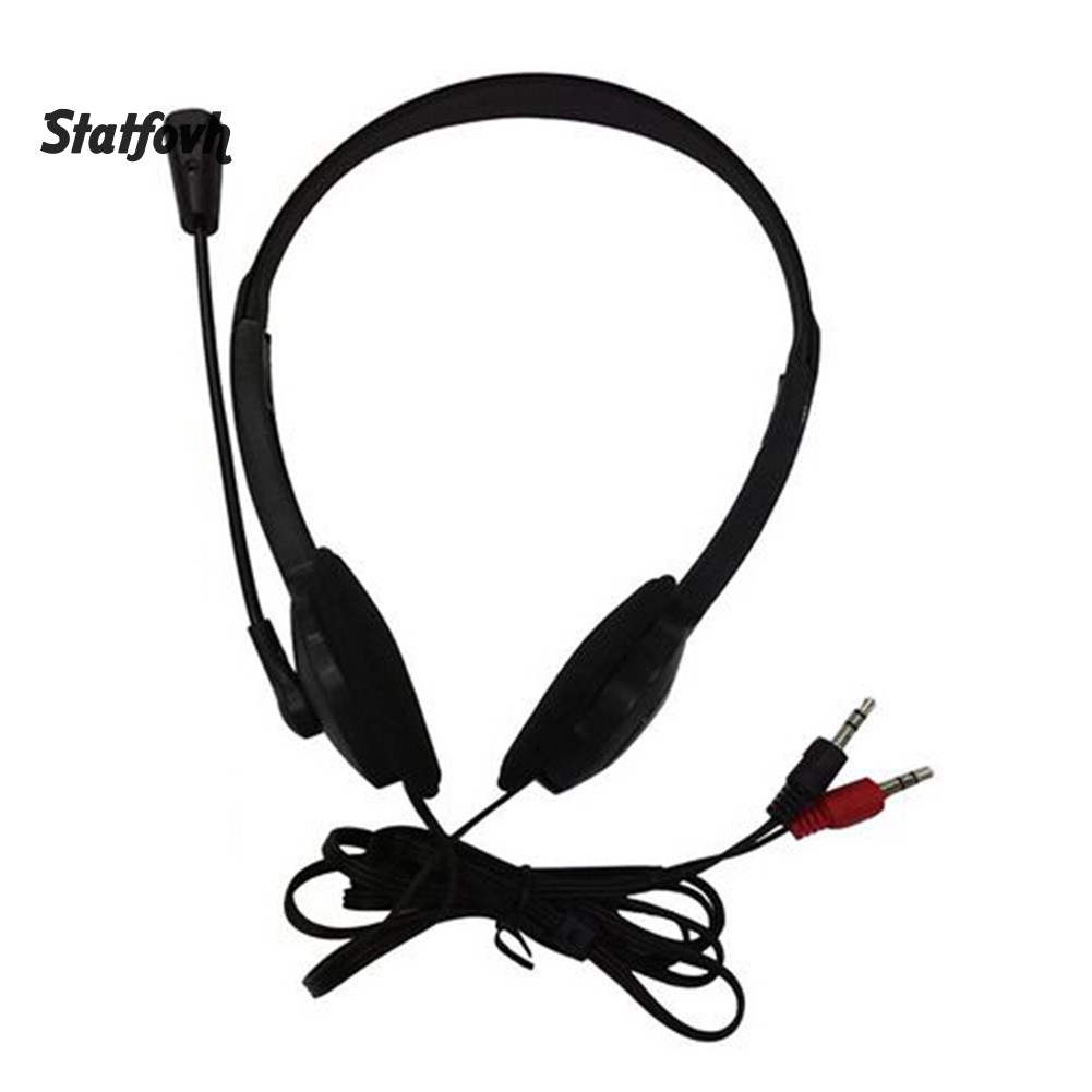 Tai nghe đeo đầu có dây kết nối cổng 3.5mm tích hợp microphone cho máy tính/laptop