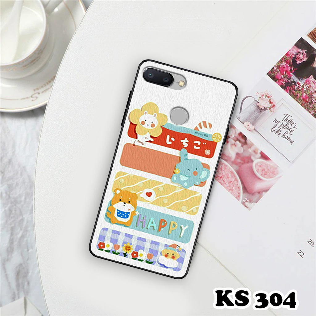 Ốp lưng Xiaomi Redmi 6 - Redmi 6A - Redmi 6X - Redmi 6 Pro - Ốp in hình gấu &amp; thỏ đang yêu - lưng nhám viền TPU cao cấp