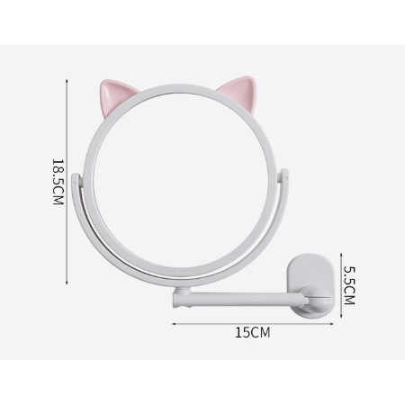 Gương treo phòng tắm trang điểm thỏ mèo G30 trang điểm loại to 14*20 cm