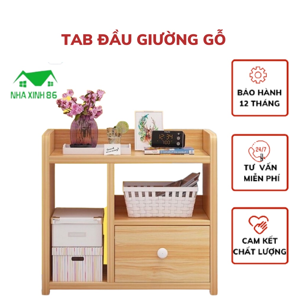 Kệ Gỗ Để Đầu Giường Loại 2 Ngăn Kéo Hoặc 1 Ngăn Kéo 1997store_vn - Tủ Tap Trang Trí, Đựng Đồ Đa Năng - Bảo Hành 1 Năm