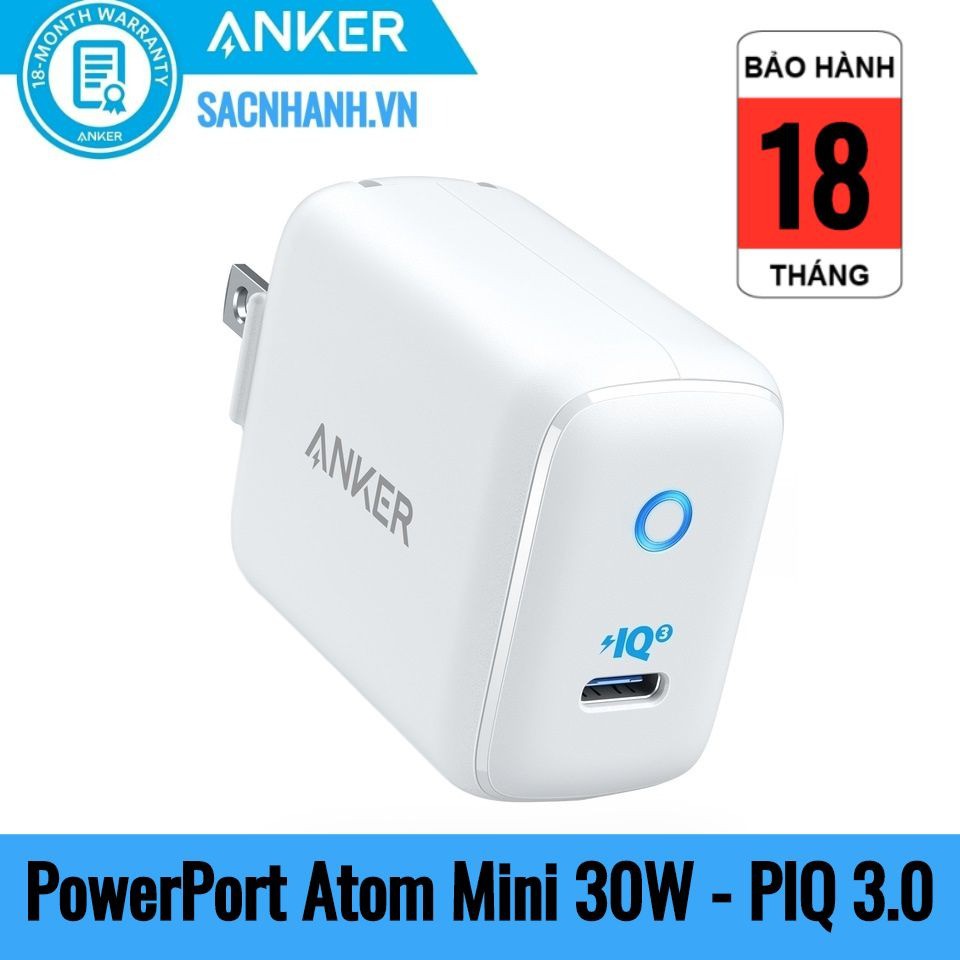 Sạc Anker PowerPort III mini 30W (1 PIQ 3.0) - A2615