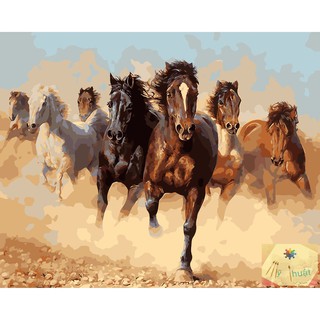 Tranh sơn dầu số hóa tự tô màu theo số có khung (40*50cm) - [637] MÃ ĐÁO THÀNH CÔNG