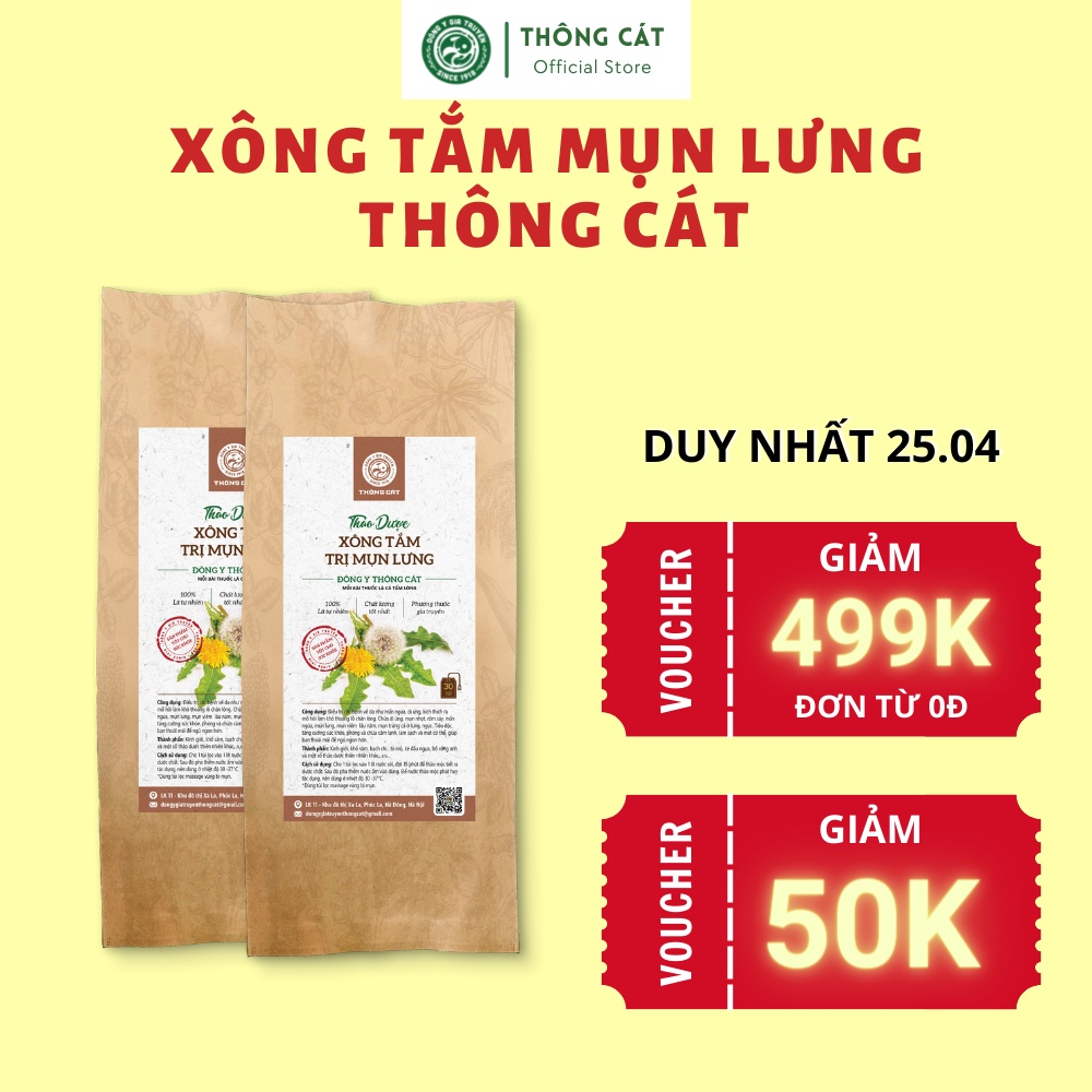 Hết mụn lưng ngực với 20 gói Thảo mộc xông tắm Đông y gia truyền Thông Cát (Since 1918)