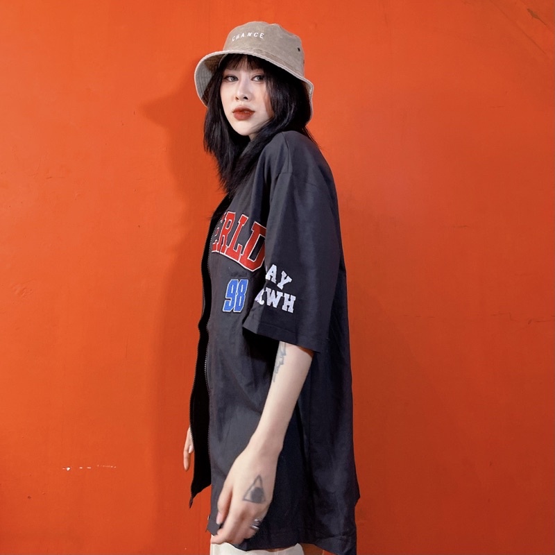 Áo khoác bóng chày chất liệu kaki chữ thêu xịn sò