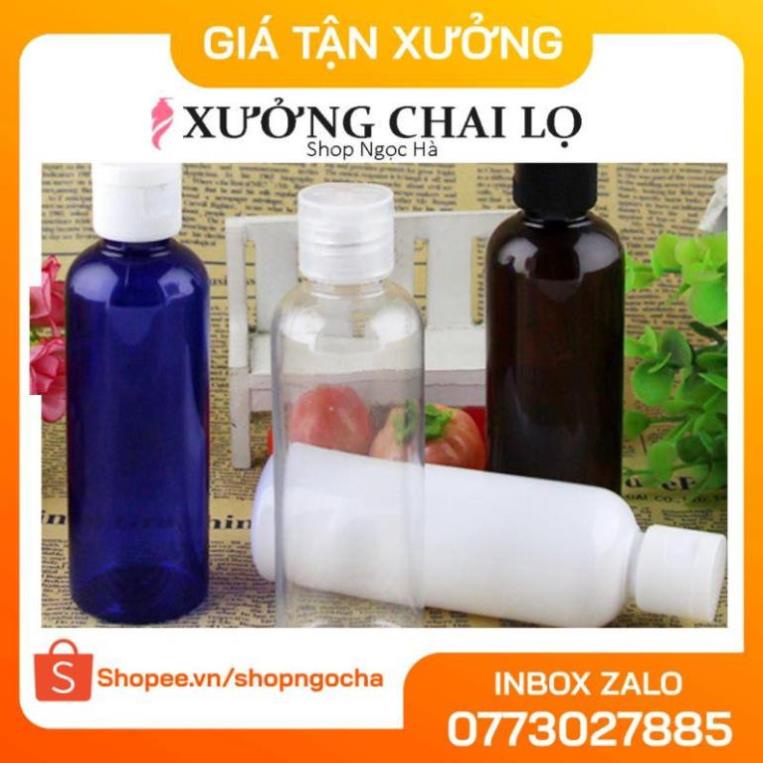 Chai lọ nhựa pet nắp bật [100ml/50ml/30ml/20ml/10ml] chiết mỹ phẩm, dầu gội, sữa tắm