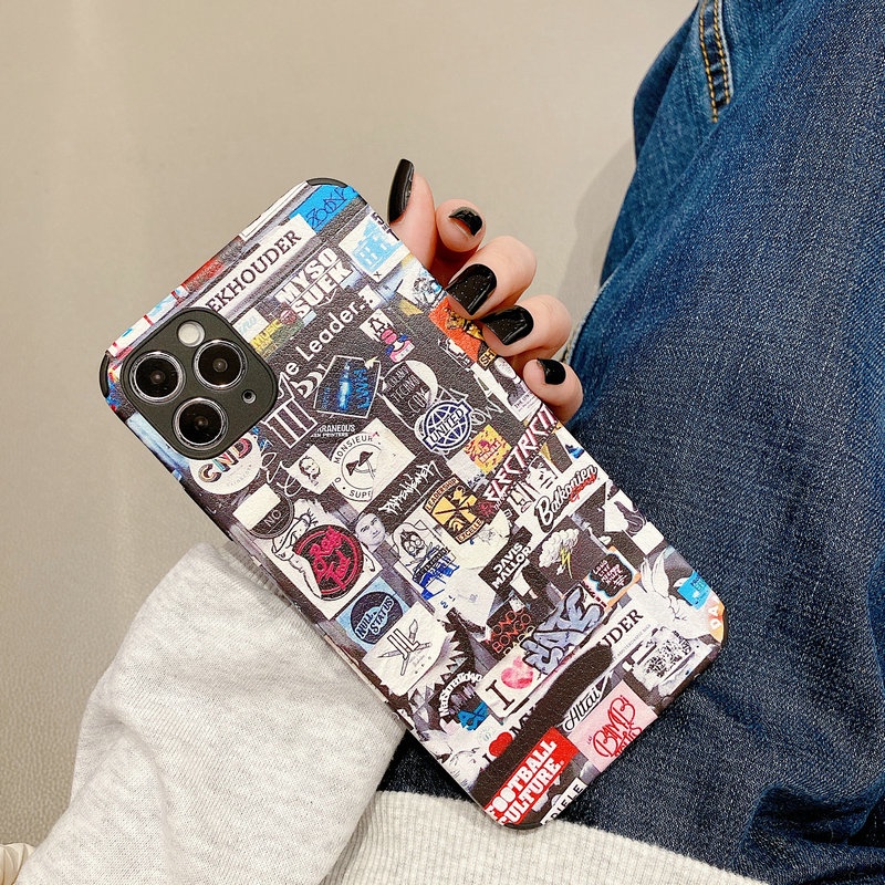 Ốp điện thoại viền dẻo họa tiết logo Graffiti thời trang cho Compatible for IPHONE 13 12 11 PRO X XR XS MAX SE 2020 6 6S 7 8 PLUS