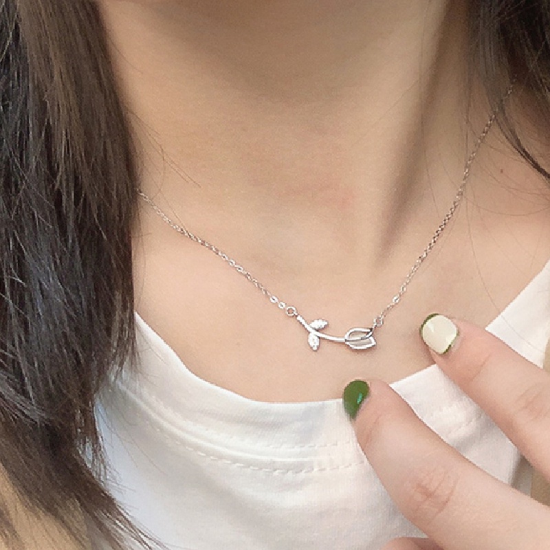 Vòng Cổ Hình Hoa Tulip Đơn Giản Thời Trang Harajuku Dễ Phối Đồ Cho Nữ