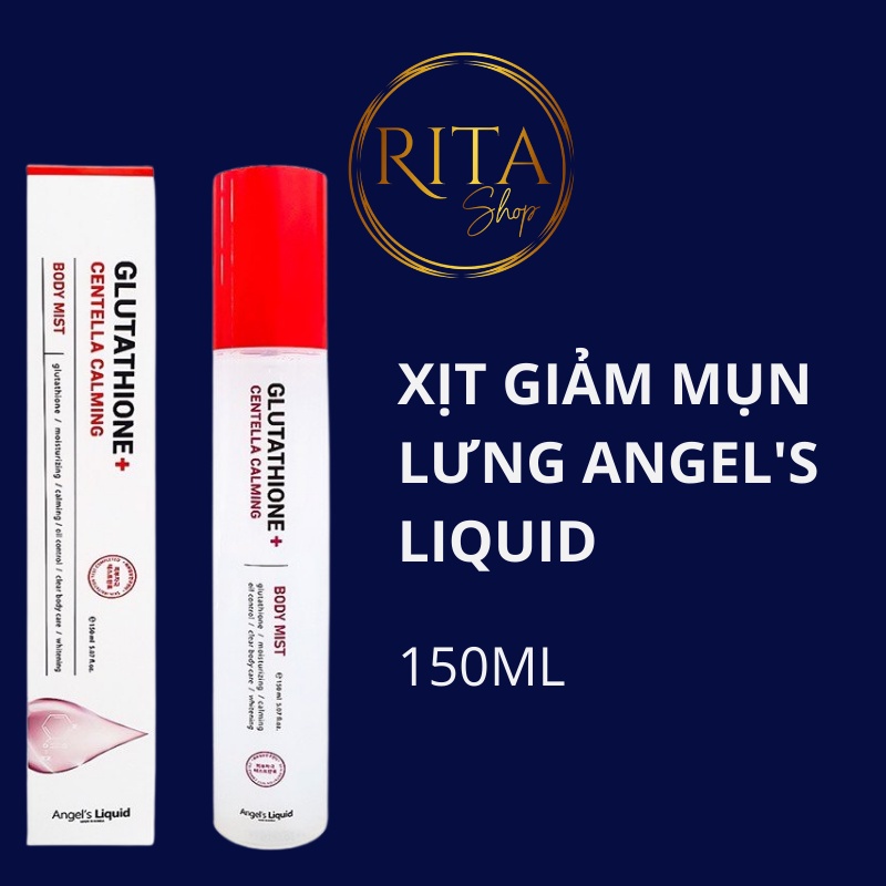Xịt giảm mụn lưng Angel Liquid Glutathione Plus Centella Calming Body Mist 150ml