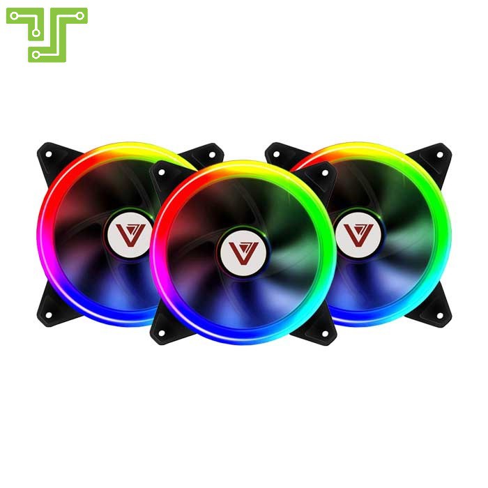 Fan Case VSP V202B Led 2 Mặt Rainbow 12cm