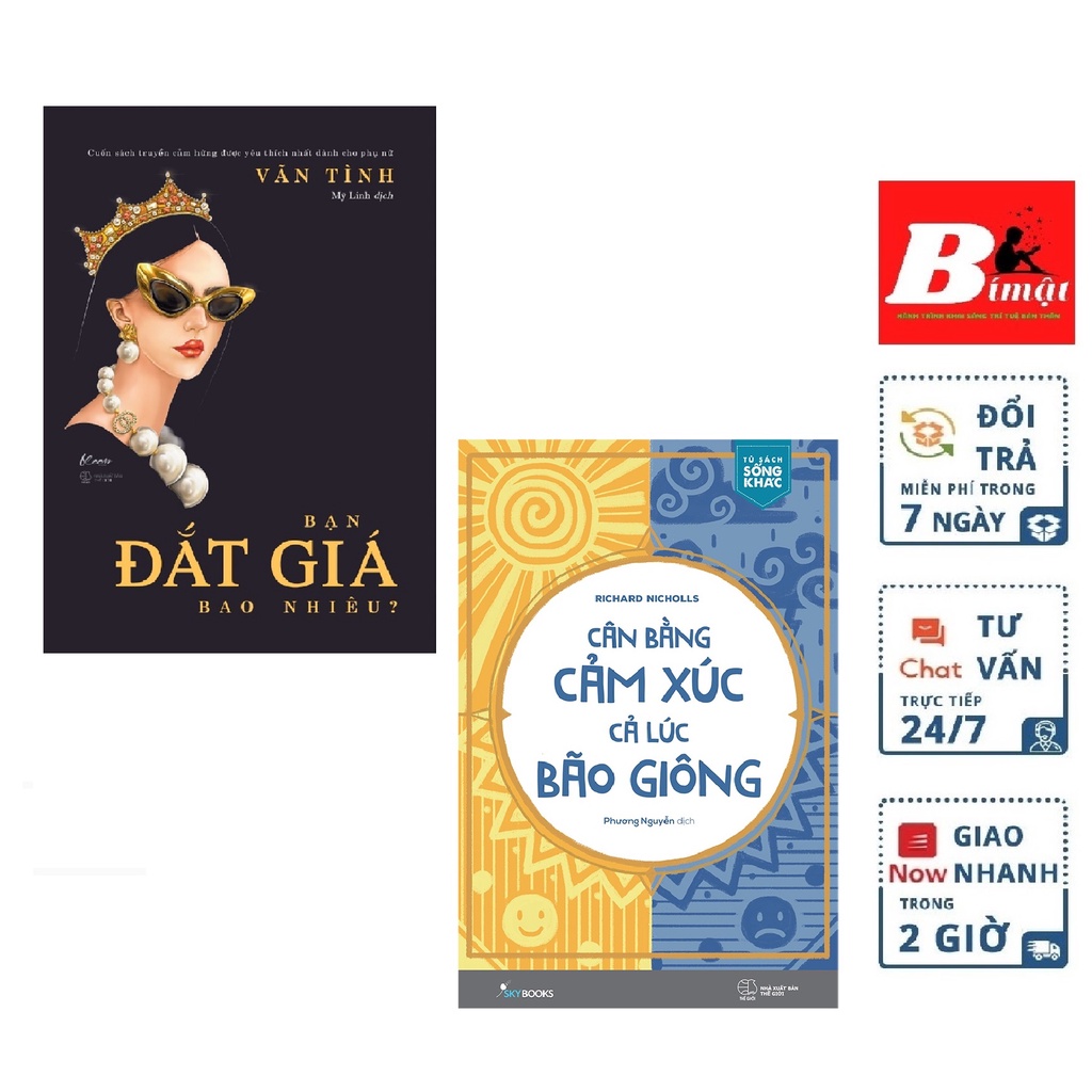 Sách - Combo Cân Bằng Cảm Xúc Cả Lúc Bão Giông và Bạn Đắt Giá Bao Nhiêu ?
