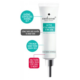 Kem Đặc Trị Mụn, Mờ Thâm Sakura Acne Clearing Cream 25g