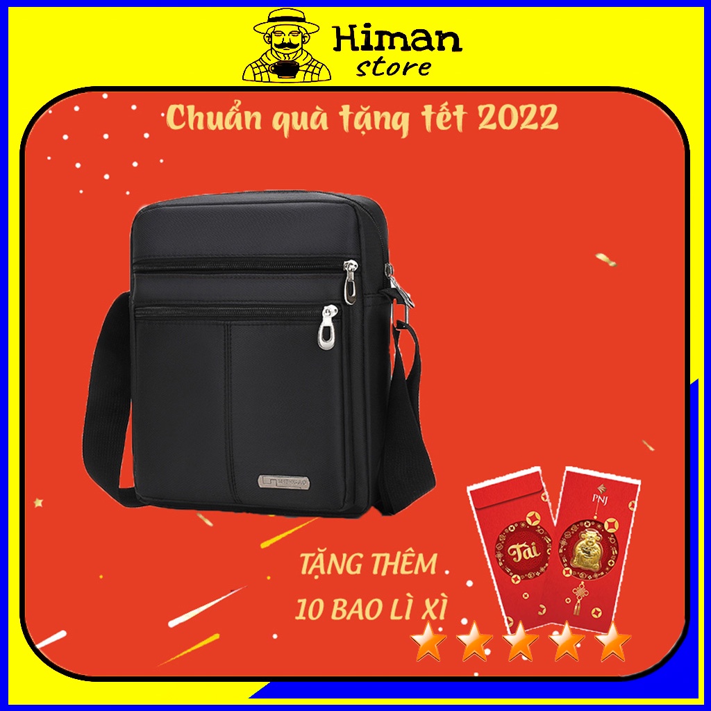 Túi đeo chéo nam nữ unisex 2022 vải canvas 3 lớp cao cấp chống nước 5 ngăn thời trang đường phố Hàn Quốc [HIMAN TN-030]